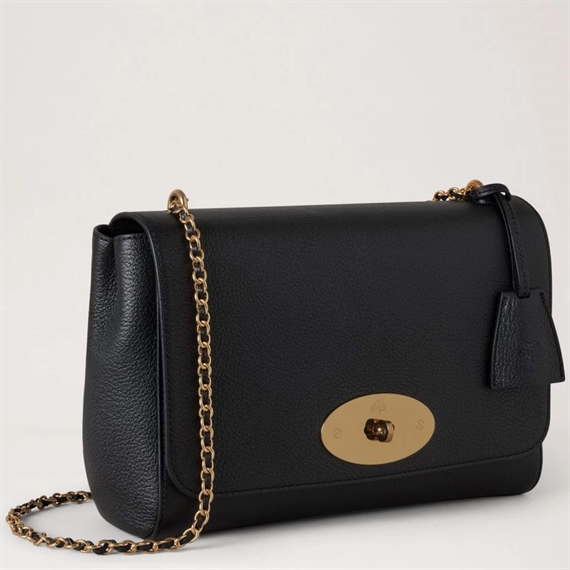 Mulberry Medium Lily Black Glossy Goat